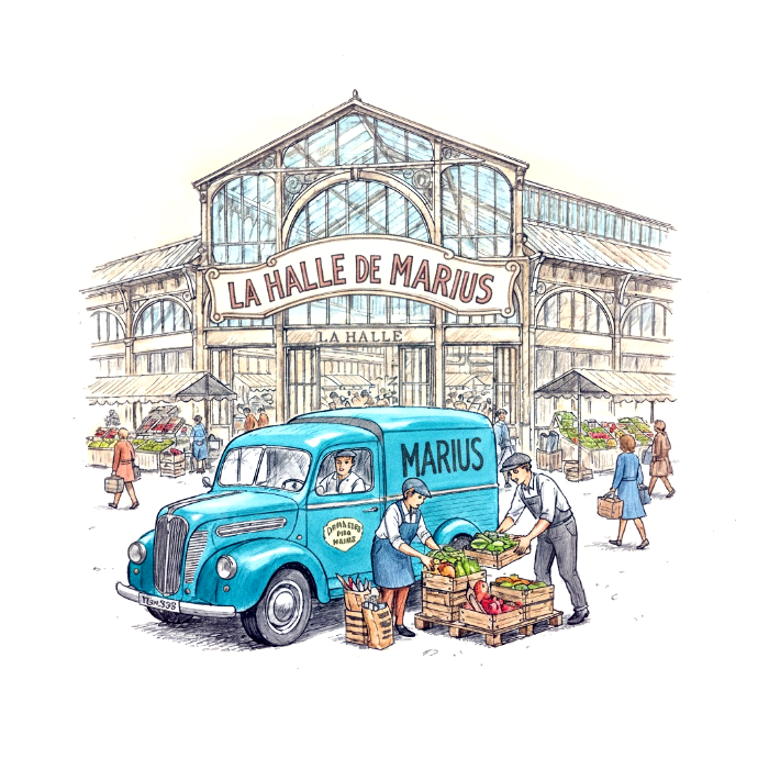 Halle virtuelle épicerie en ligne