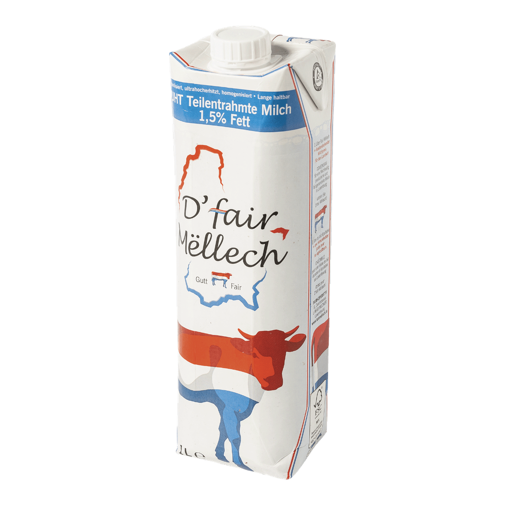 Lait UHT demi-écrémé 1,5 % M.G. - Thiry Molkerei - 1L