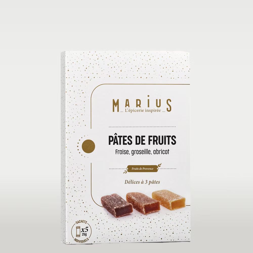 Pâtes de Fruits – Fraise Abricot Groseille 125 Gr - Marius