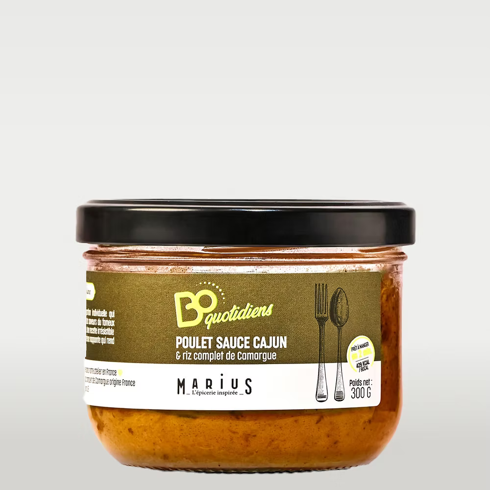 Poulet sauce cajun & riz complet de Camargue 300 Gr - Marius