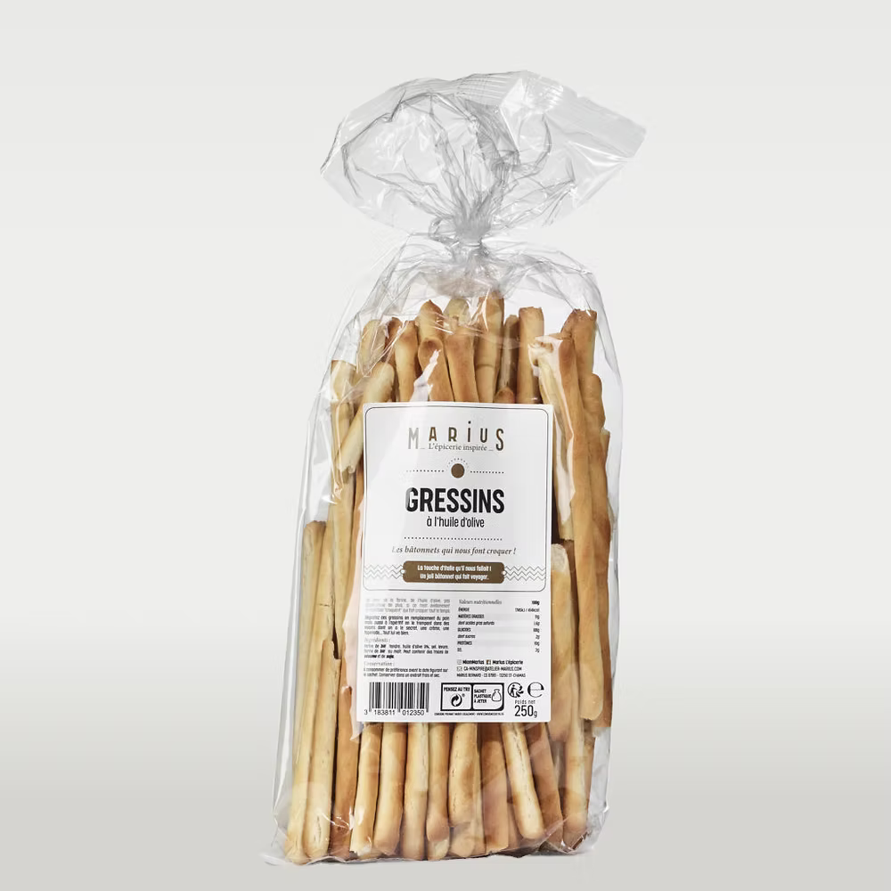 Gressins à l’huile d’olive 250 Gr - Marius