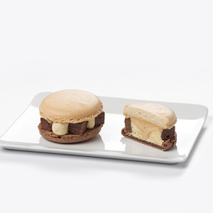 Macaron Vanille, Chocolat et Caramel