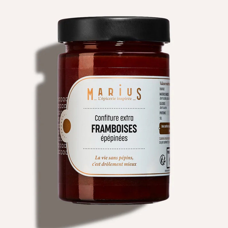 Confiture de Framboises Épépinées 375 Gr - Marius